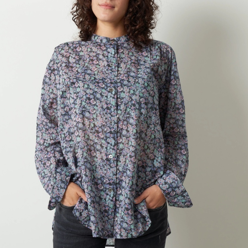Isabel Marant Multicolor Floral Blouse long sleeve button front size 34